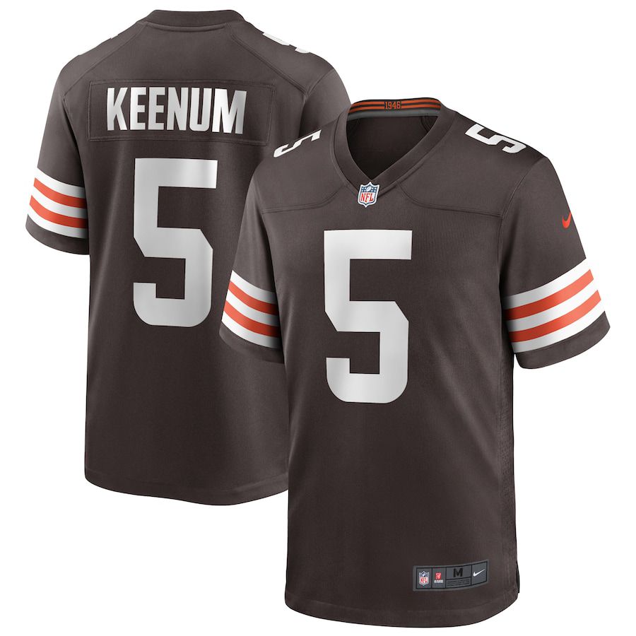 Men Cleveland Browns #5 Case Keenum Nike Brown Game Player NFL Jersey